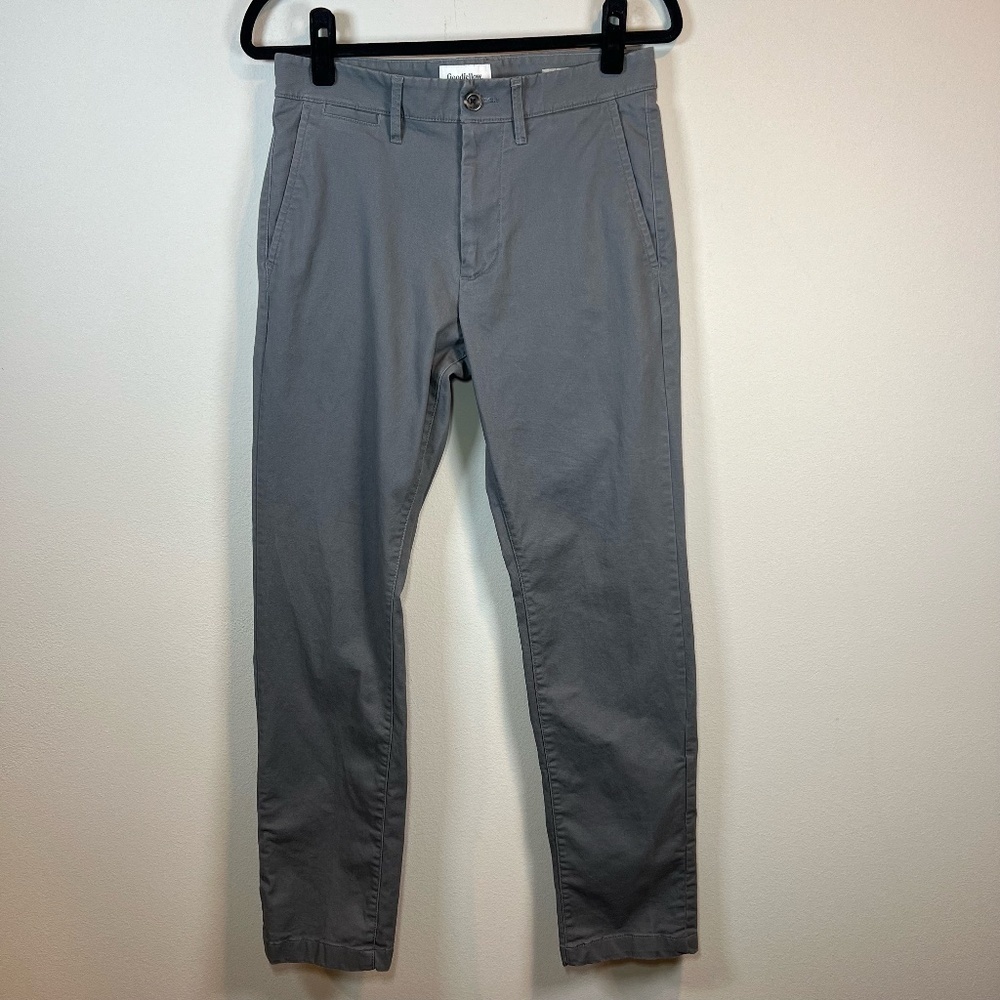 Goodfellow Slim Hennepin Chino Pants Gray Tapered Leg Cotton Preppy Office 28x30